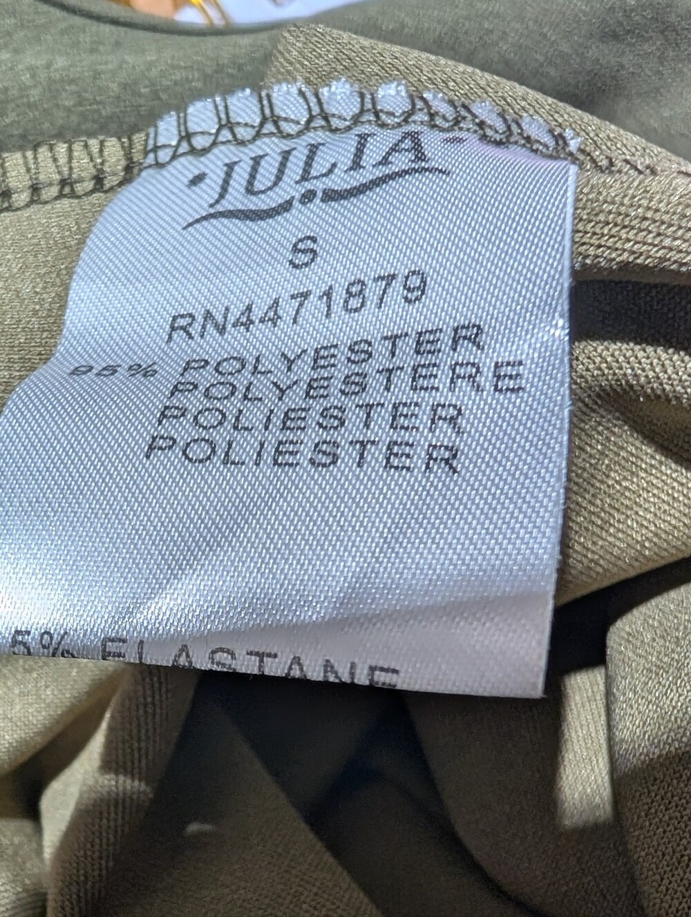 Sleeveless Olive Green Wide-Leg Jumpsuit By Julia NWT Size S - Picture 7 of 7